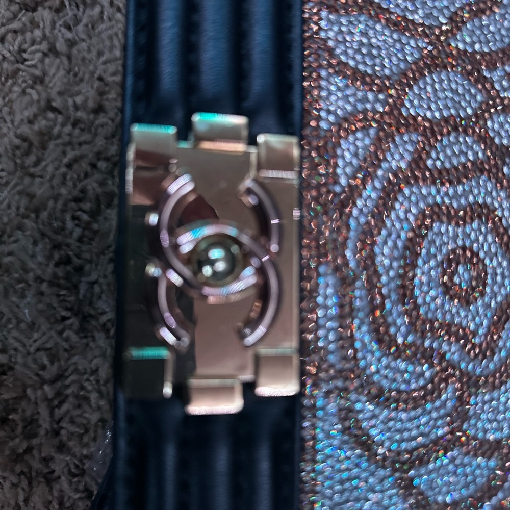 Small rhinestone hard shell boutique crossbody bag